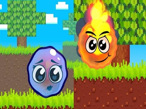 Screenshot van Fire Ball and Water Ball: Parkour Love Balls