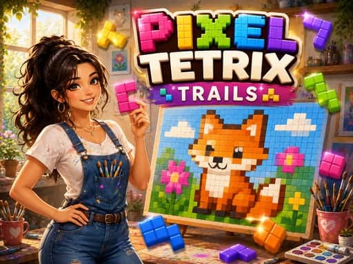 Screenshot van Pixel Tetrix Trails